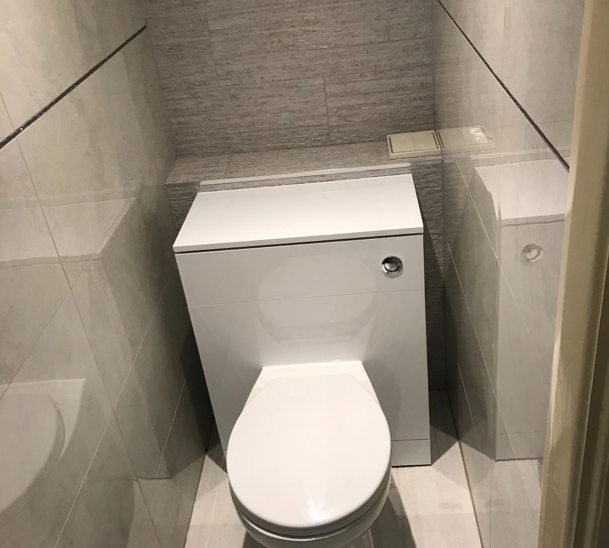 Toilet in a small bathroom
