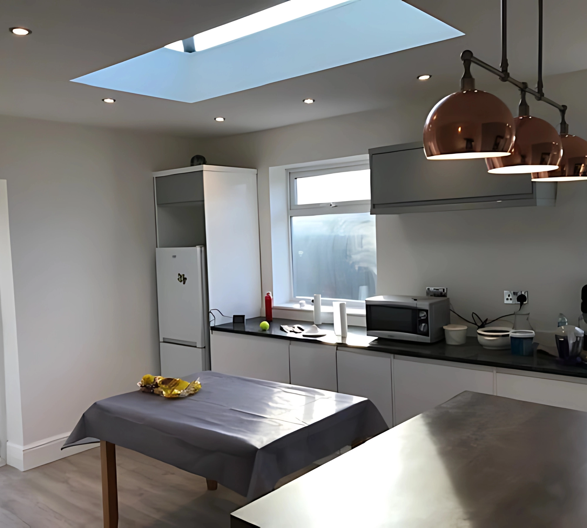 Modern kitchen with skylight