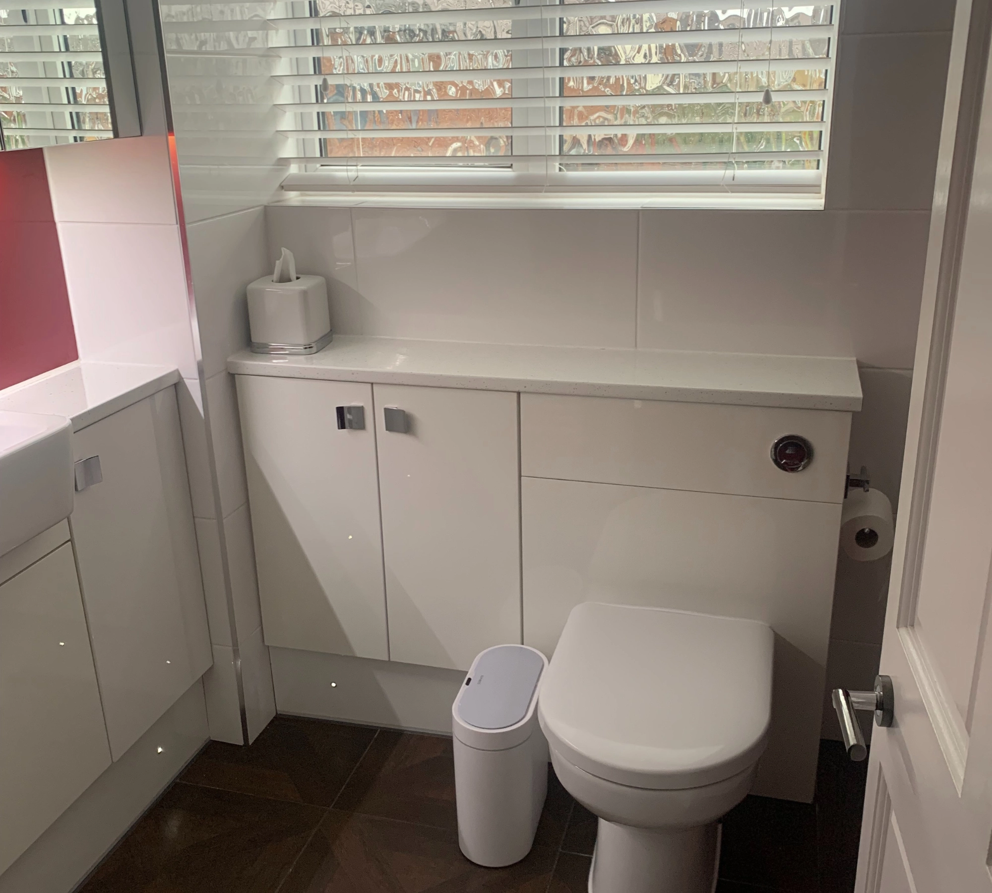 White bathroom with toilet