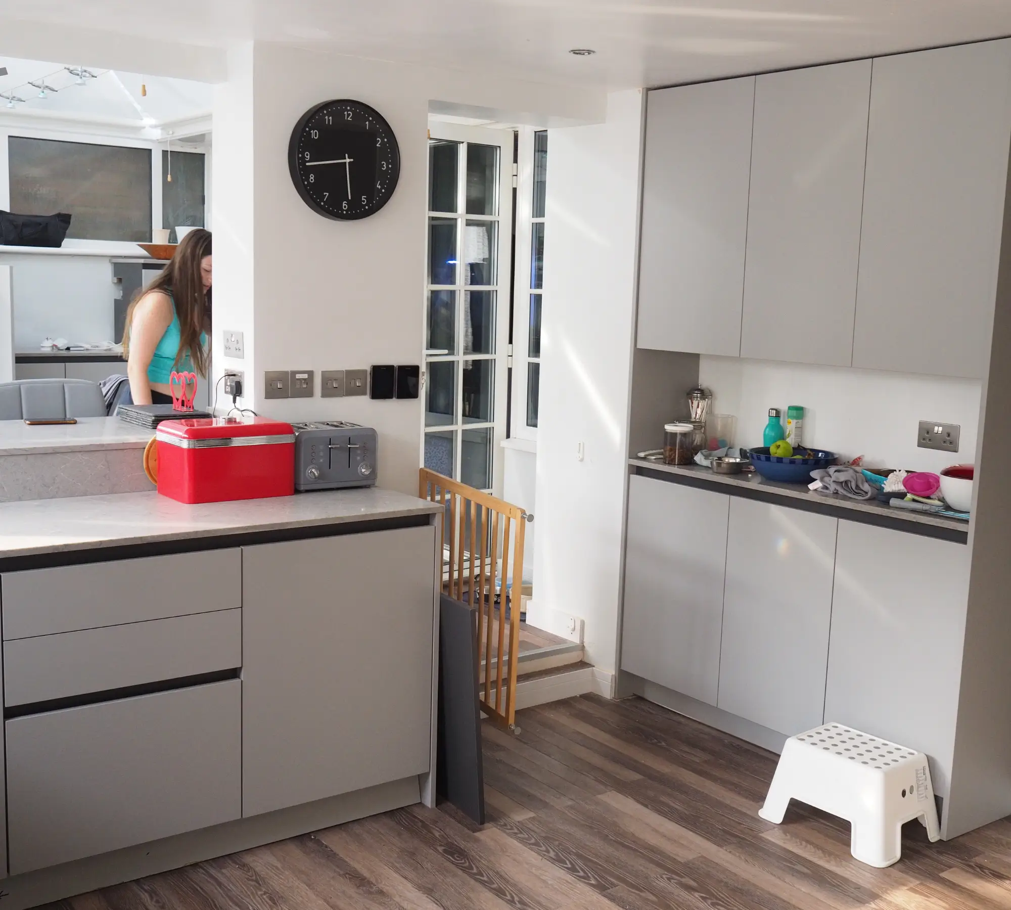 Kitchen counter with two toasters