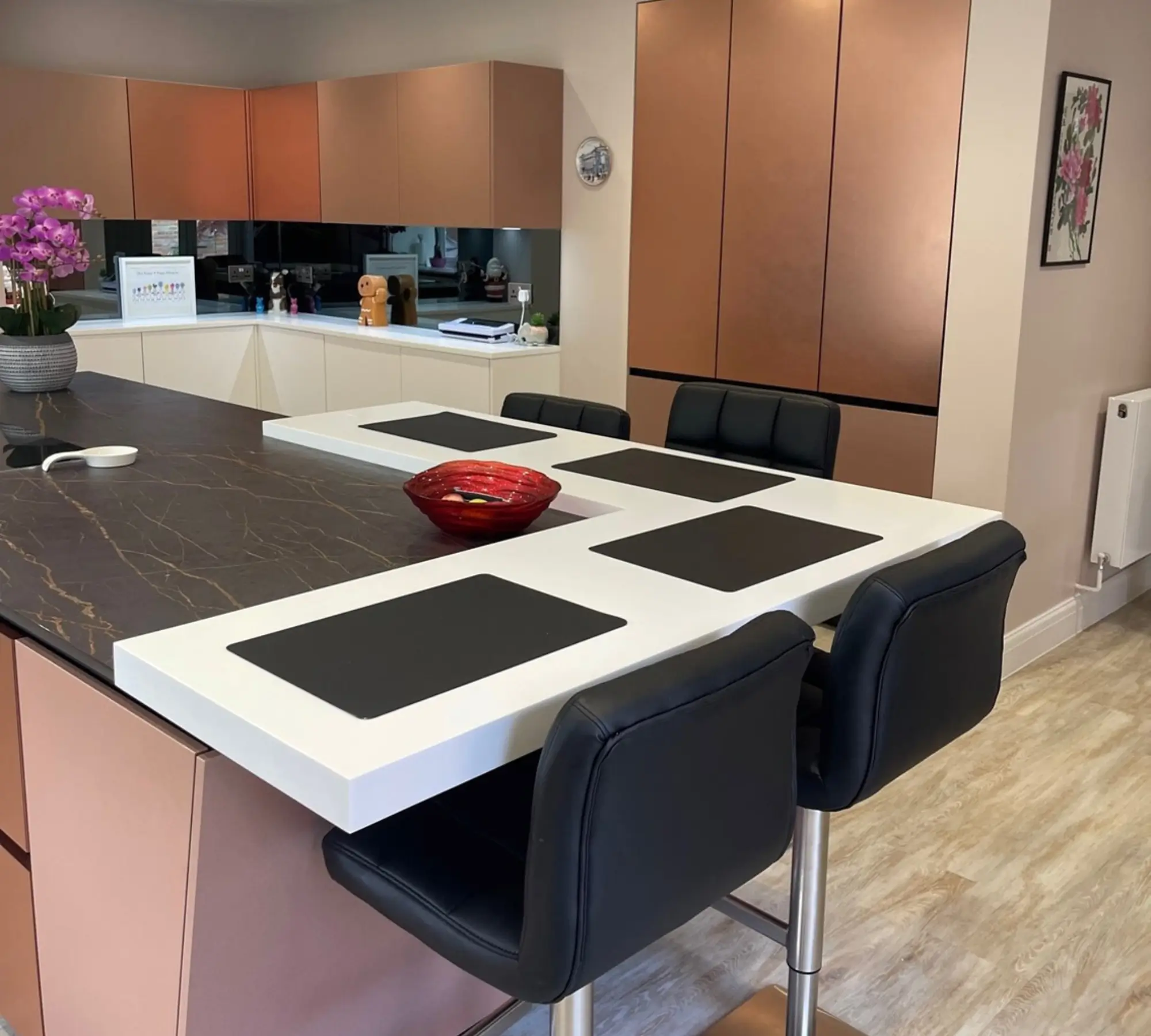 Kitchen island with dining area