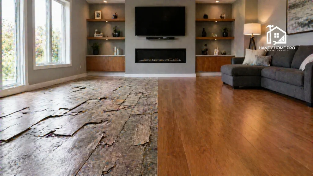 flooring mistake damage vs perfect floor The Handy Home Pro