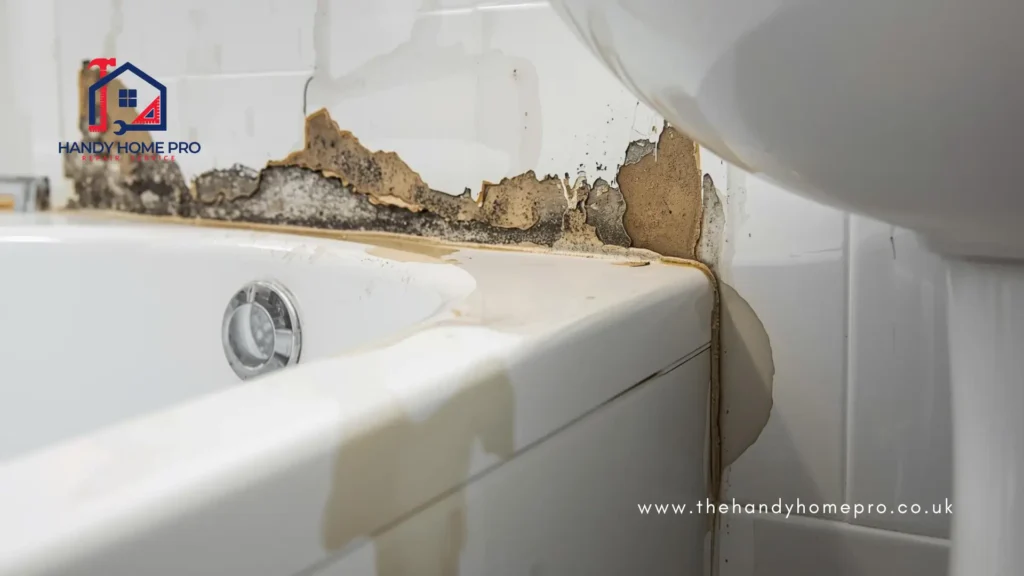 In bathrooms, failed sealant around baths