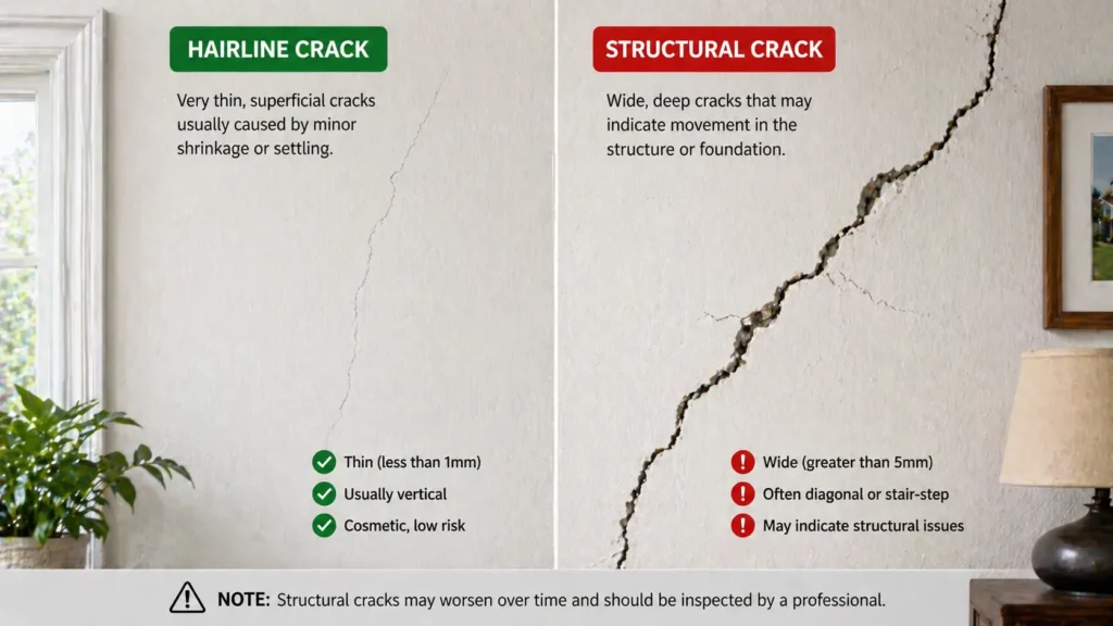 hairline vs structural crack wall The Handy Home Pro
