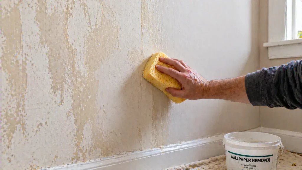 remove wallpaper glue residue The Handy Home Pro