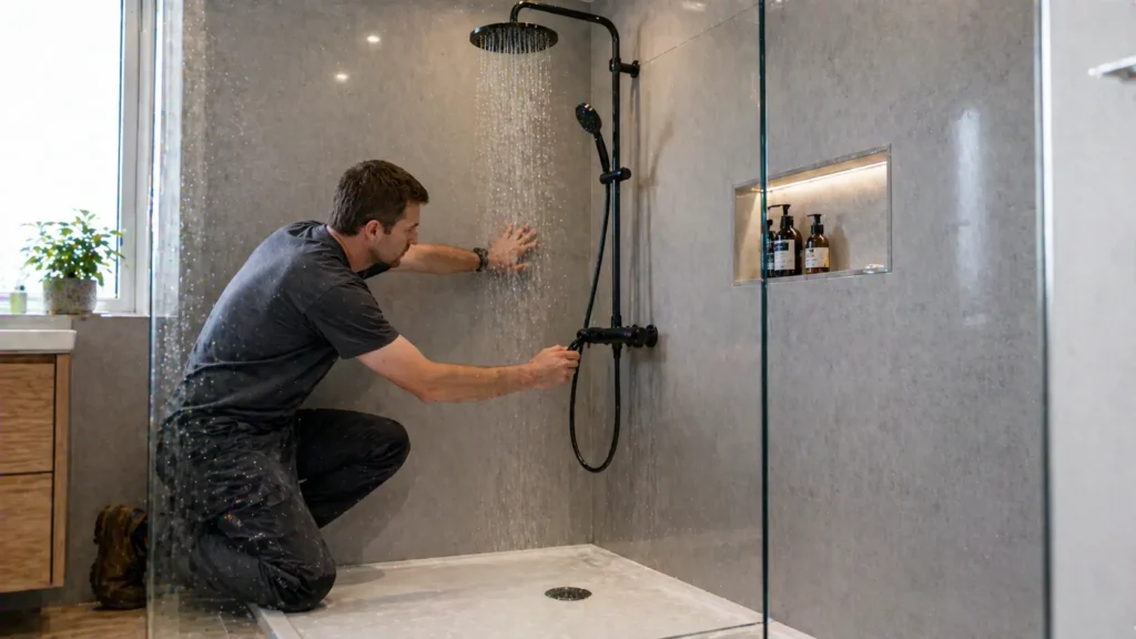 test shower for leaks water flow The Handy Home Pro