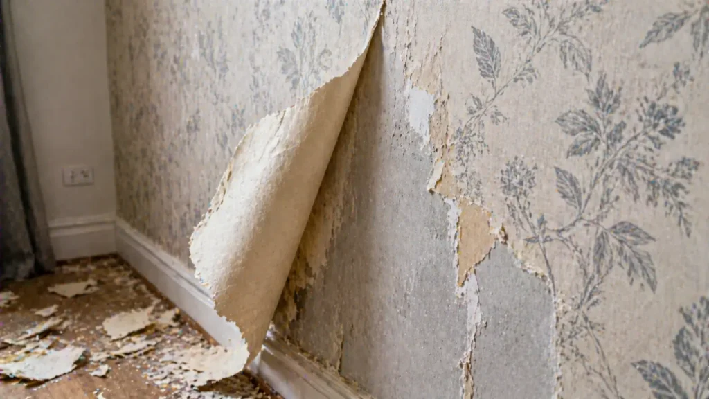 wallpaper removal peeling wall The Handy Home Pro