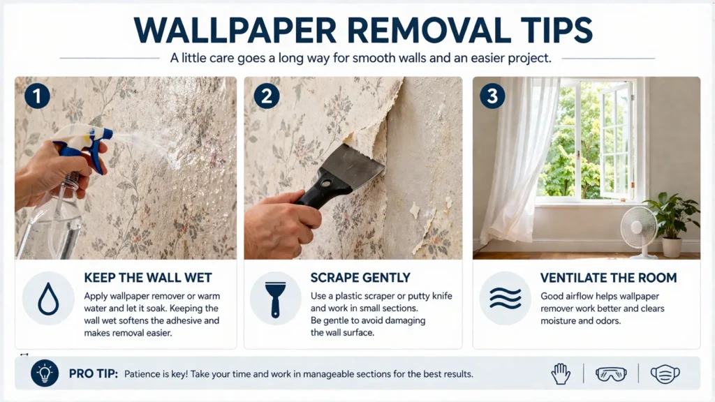 wallpaper removal tips easy process The Handy Home Pro
