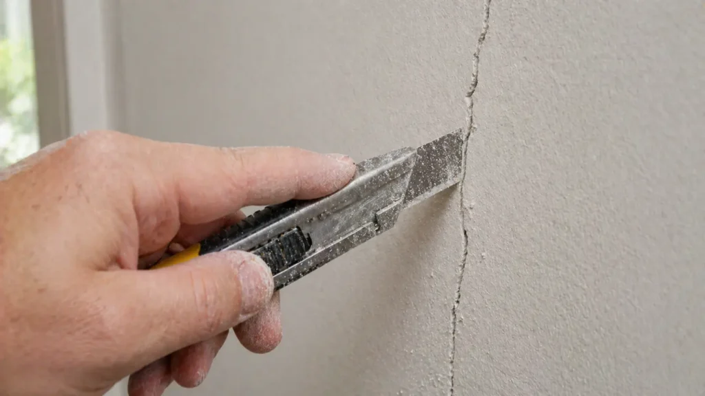 widen hairline crack before filling The Handy Home Pro